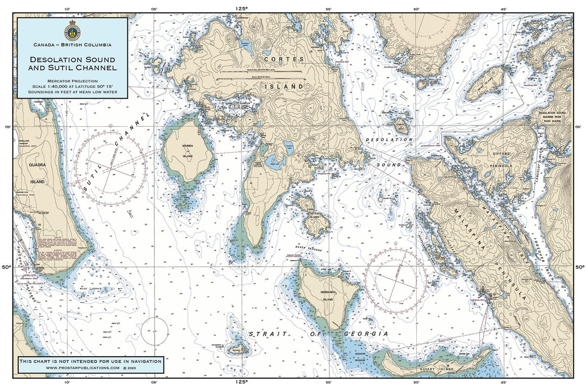 Nautical Placemat: Desolation Sound and Sutil Channel