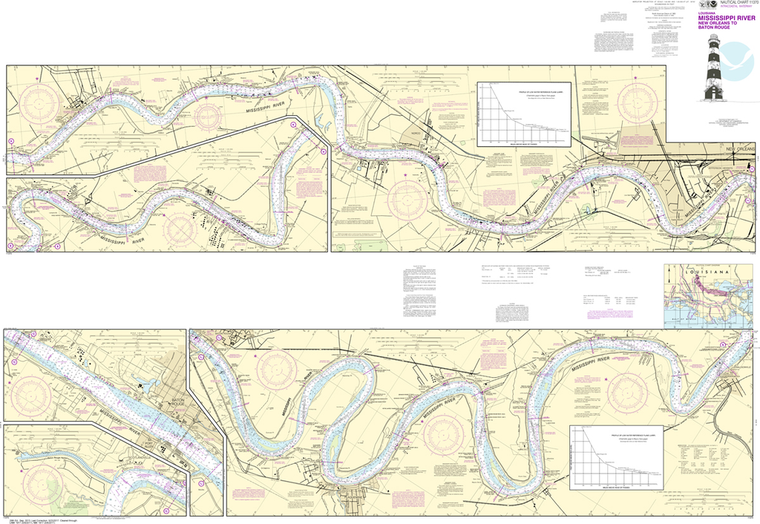 NOAA Chart 11370: Mississippi River - New Orleans to Baton Rouge