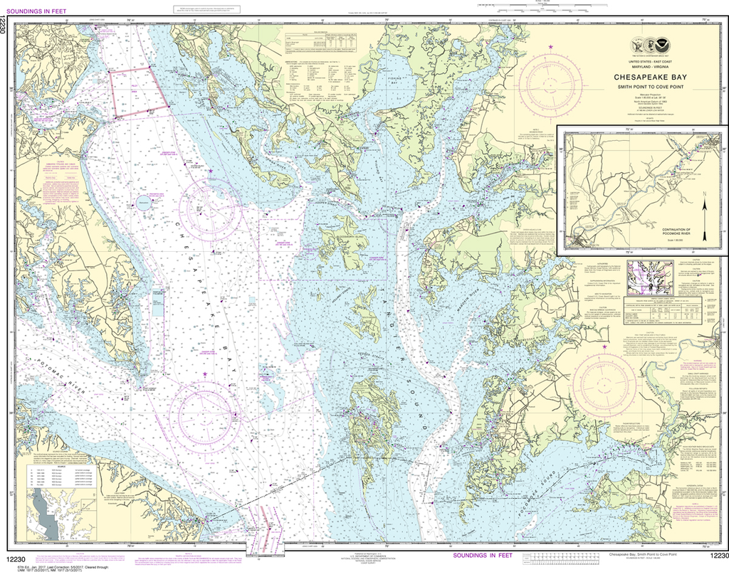 NOAA Chart 12230: Chesapeake Bay - Smith Point to Cove Point