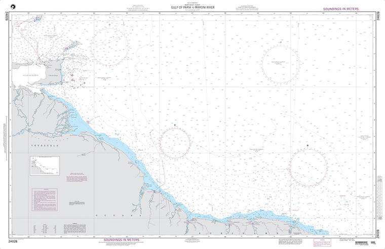 NGA Chart 24028: Gulf of Paria to Maroni River (Northeast Coast-South America)