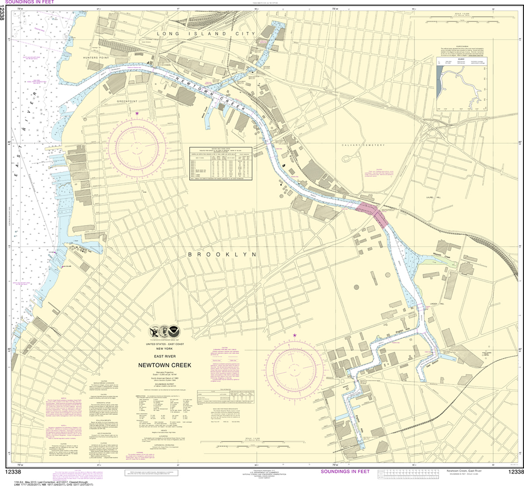NOAA Chart 12338: East River - Newtown Creek