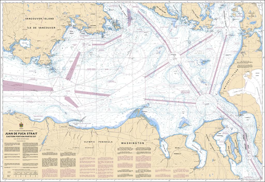 CHS Chart 3461: Juan de Fuca Strait, Eastern Portion/Partie Est