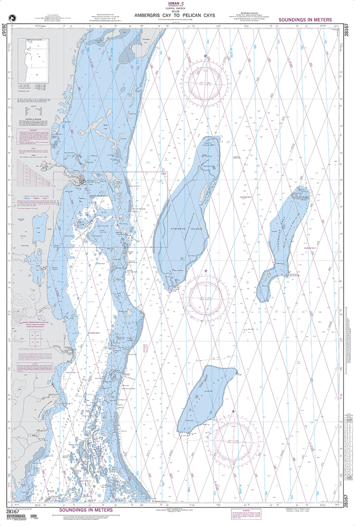 NGA Chart 28167: Ambergris Cay to Pelican Cays