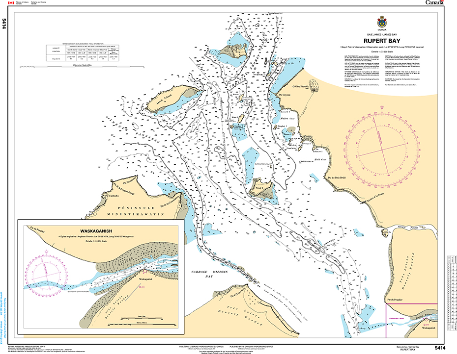 CHS Print-on-Demand Charts Canadian Waters-5414: Rupert Bay, CHS POD Chart-CHS5414