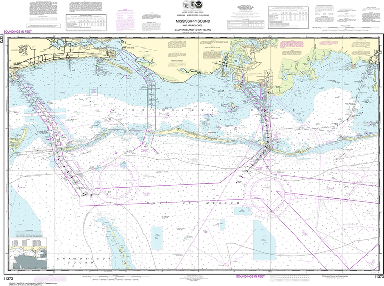 NOAA Chart 11373: Mississippi Sound and Approaches - Dauphin Island to Cat Island