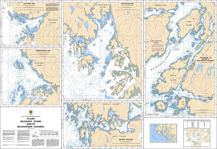 CHS Chart 3910: Plans - Milbanke Sound and/et Beauchemin Channel