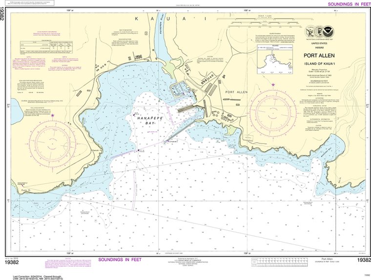 NOAA Chart 19382: Island of Kaua'i - Port Allen