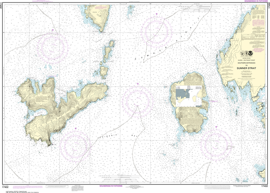 NOAA Chart 17402: Southern Entrances to Sumner Strait