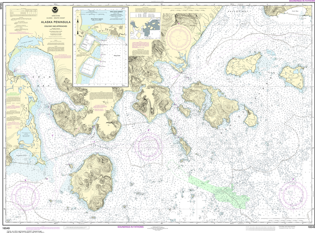 NOAA Chart 16549: Alaska Peninsula - Cold Bay and Approaches, King Cove Harbor