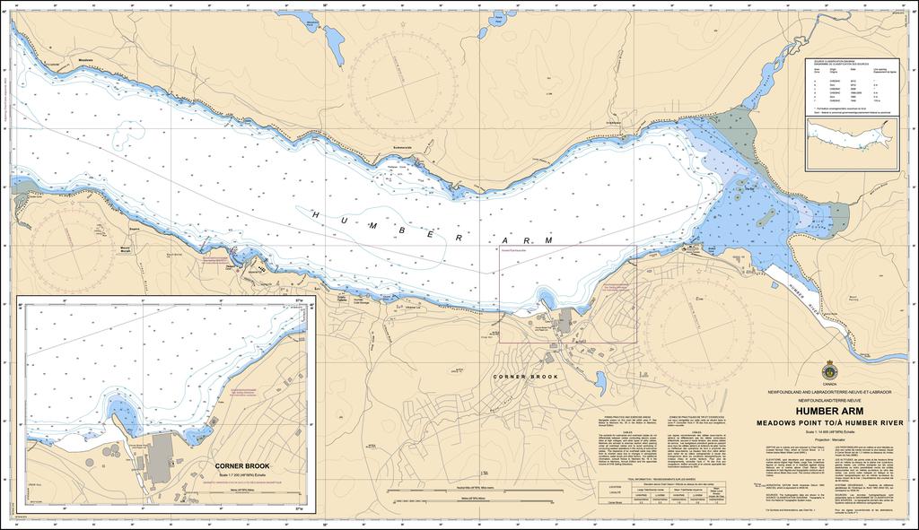 CHS Chart 4652: Humber Arm: Meadows Point to / à Humber River