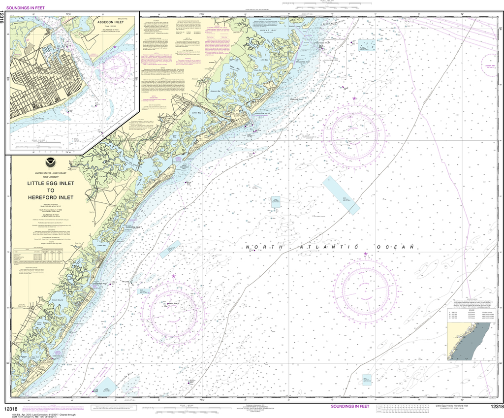 SANDY HOOK TO LITTLE EGG HARBOR NEW JERSEY (Marine Chart