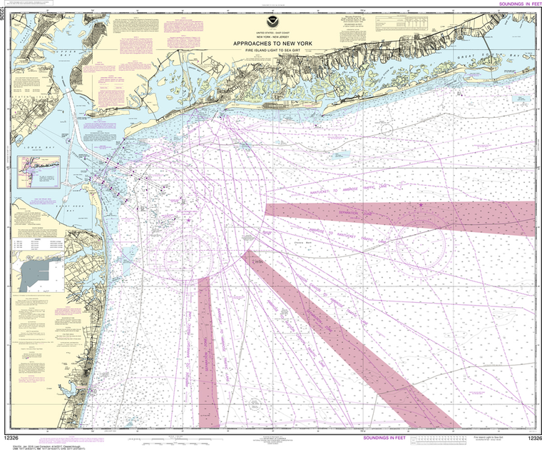 NOAA Chart 12326: Approaches to New York - Fire lsland Light to Sea Girt