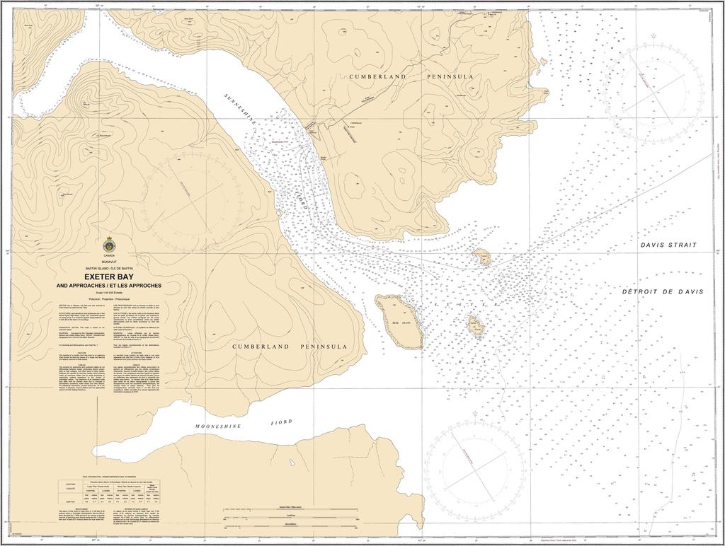CHS Chart 7170: Exeter Bay and Approaches/et les Approches