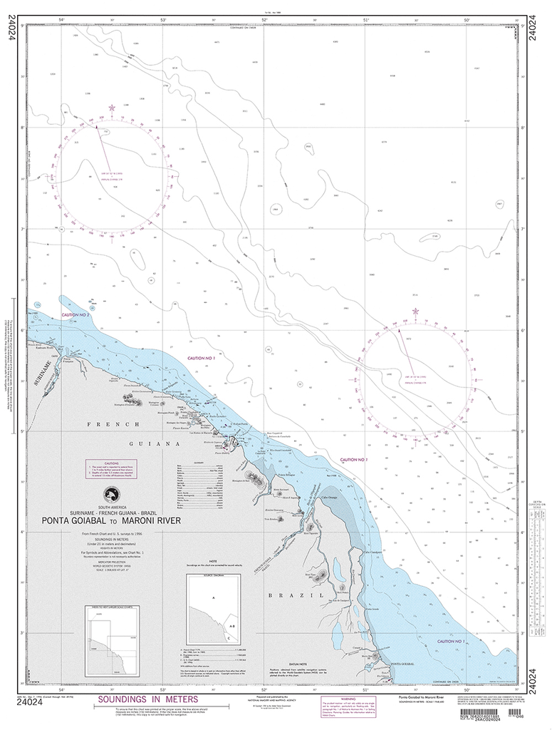 NGA Chart 24024: Ponta Goiabal to Maroni River