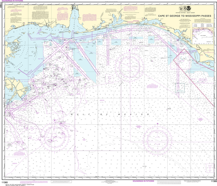 NOAA Chart 11360: Cape St. George to Mississippi Passes