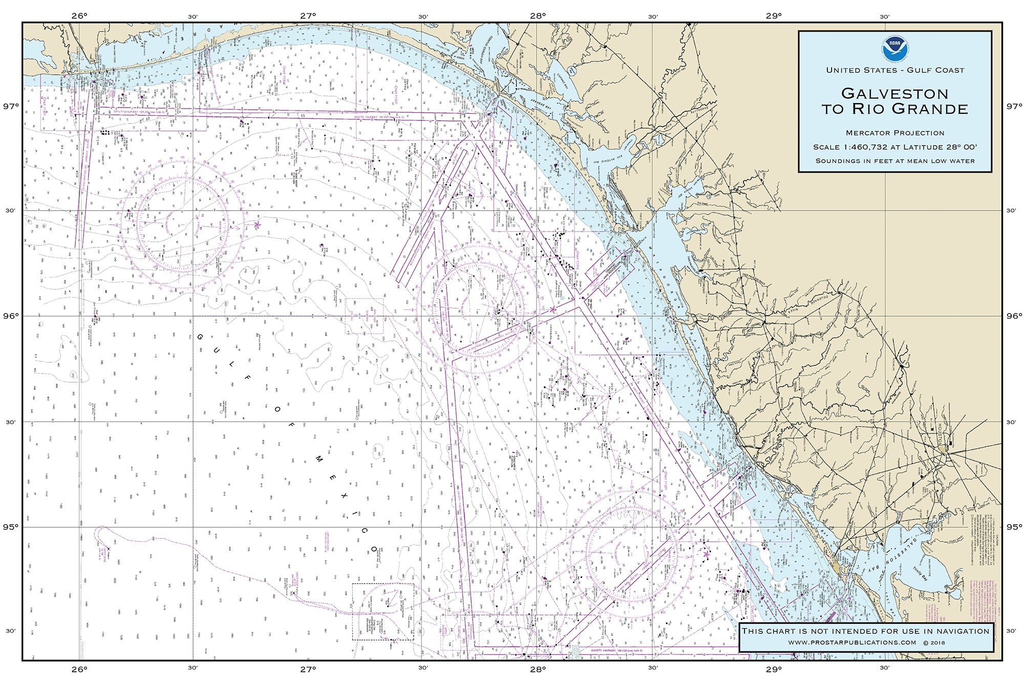 Nautical Placemat: Galveston to Rio Grande (TX)