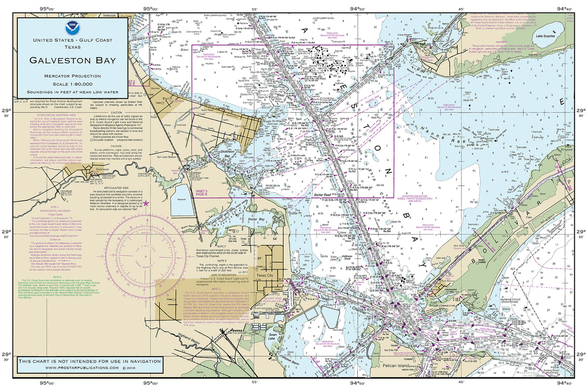 Nautical Placemat: Galveston Bay (TX)