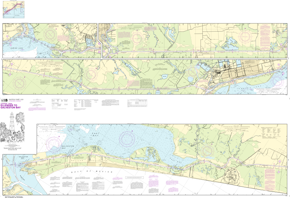 NOAA Print-on-Demand Charts US Waters-Intracoastal Waterway Ellender to Galveston Bay-11331