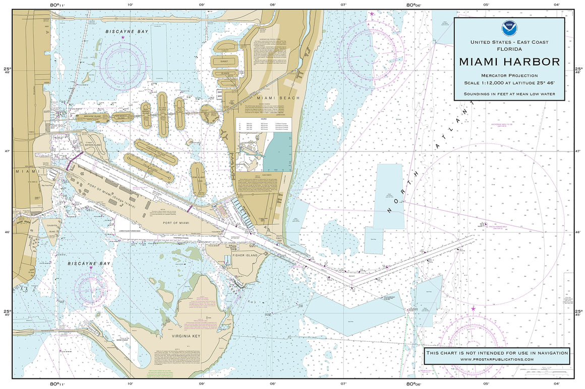 Nautical Placemat: Miami Harbor (FL)