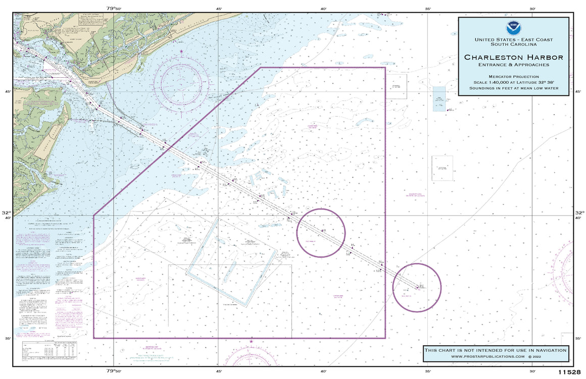 Nautical Placemat: Charleston Harbor Entrance and Approach