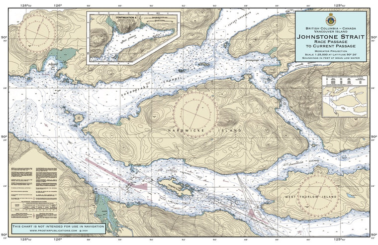 Nautical Placemat: Johnstone Strait (Race Passage to Current Passage)