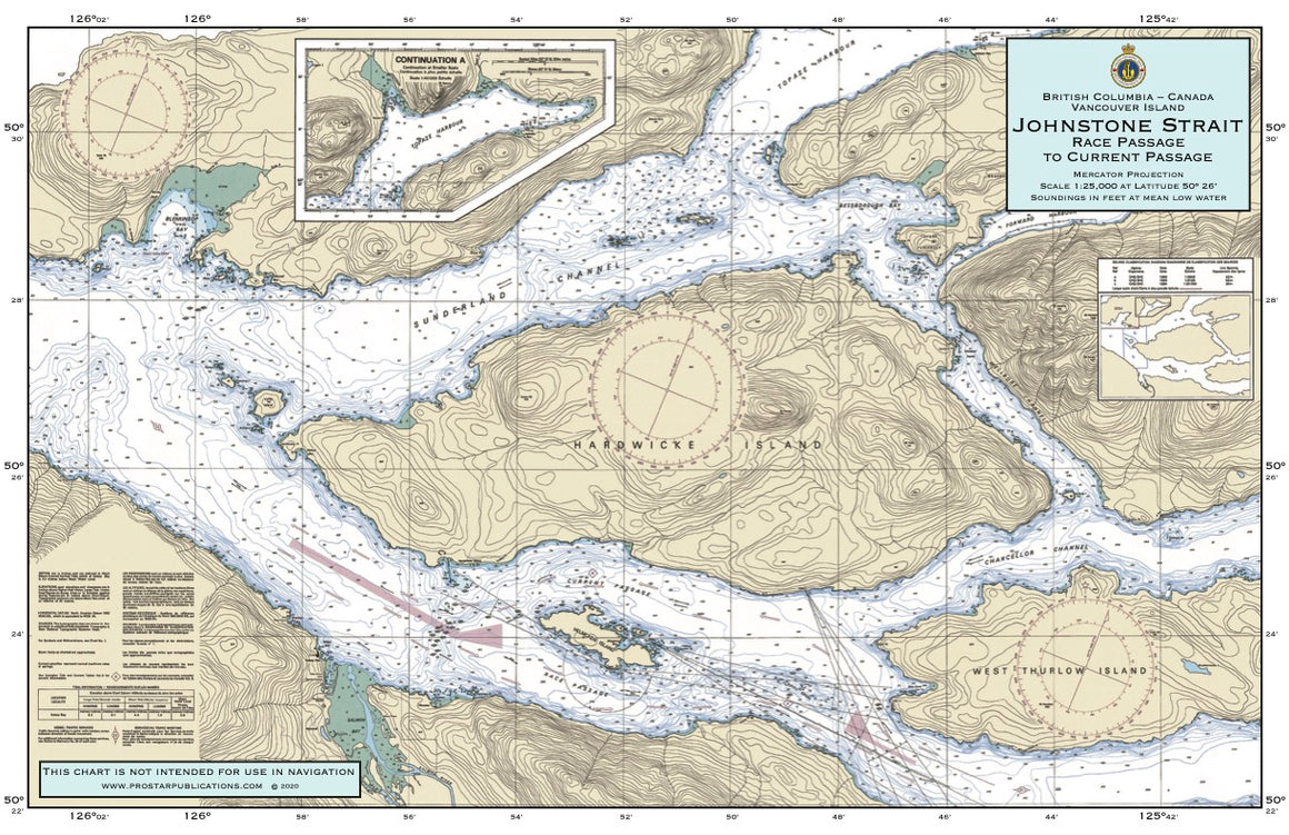 Nautical Placemat: Johnstone Strait (Race Passage to Current Passage)