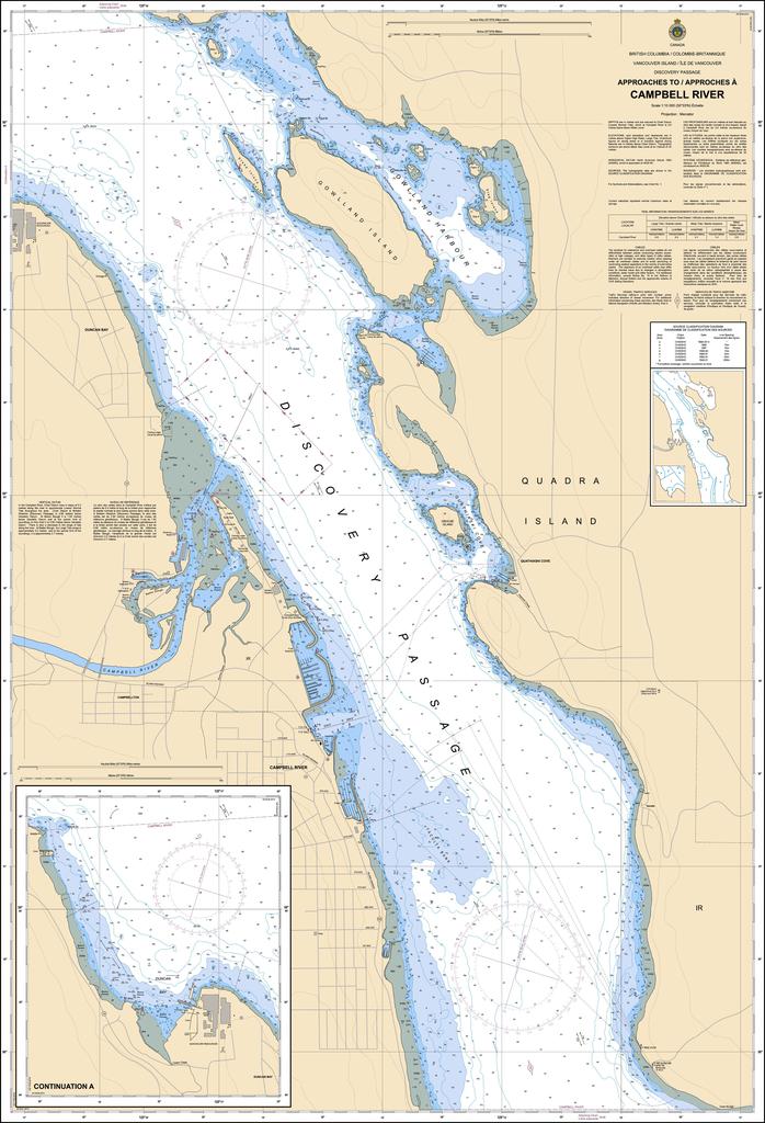 CHS Chart 3540: Approaches to/Approches à Campbell River