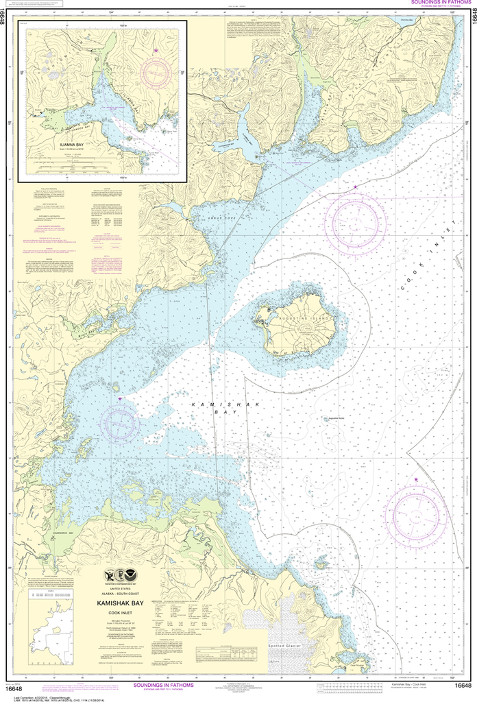 NOAA Chart 16648: Kamishak Bay, lliamna Bay