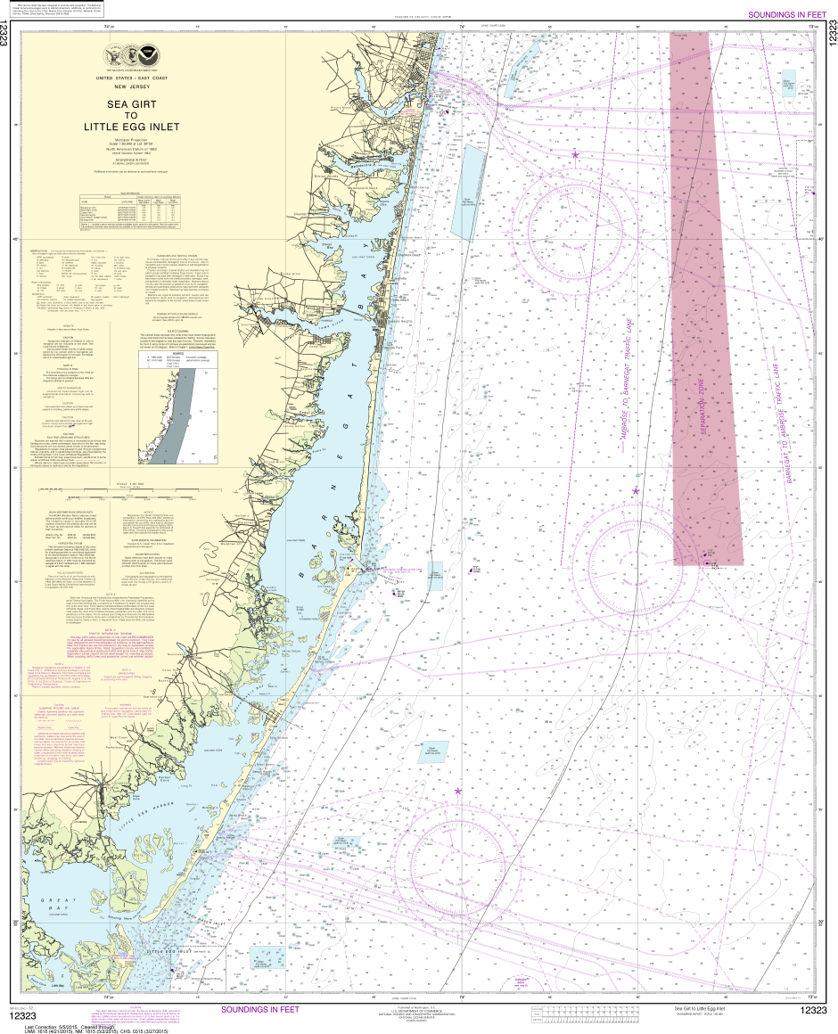 NOAA Print-on-Demand Charts US Waters-Sea Girt to Little Egg Inlet-12323