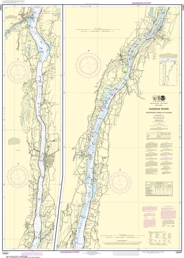 NOAA Chart 12347: Hudson River: Wappinger Creek to Hudson - Captain's ...