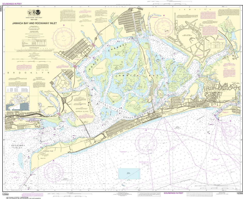 NOAA Print-on-Demand Charts US Waters-Jamaica Bay and Rockaway Inlet-12350