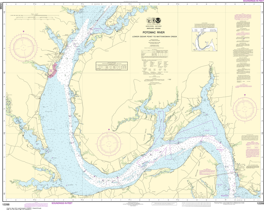 NOAA Chart 12288: Potomac River - Lower Cedar Point to Mattawoman Creek