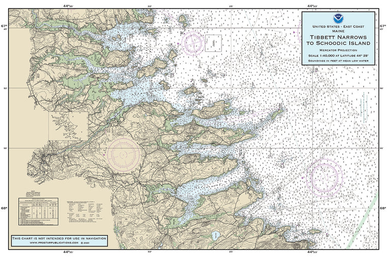 Nautical Placemat: Tibbett Narrows to Schoodic Island