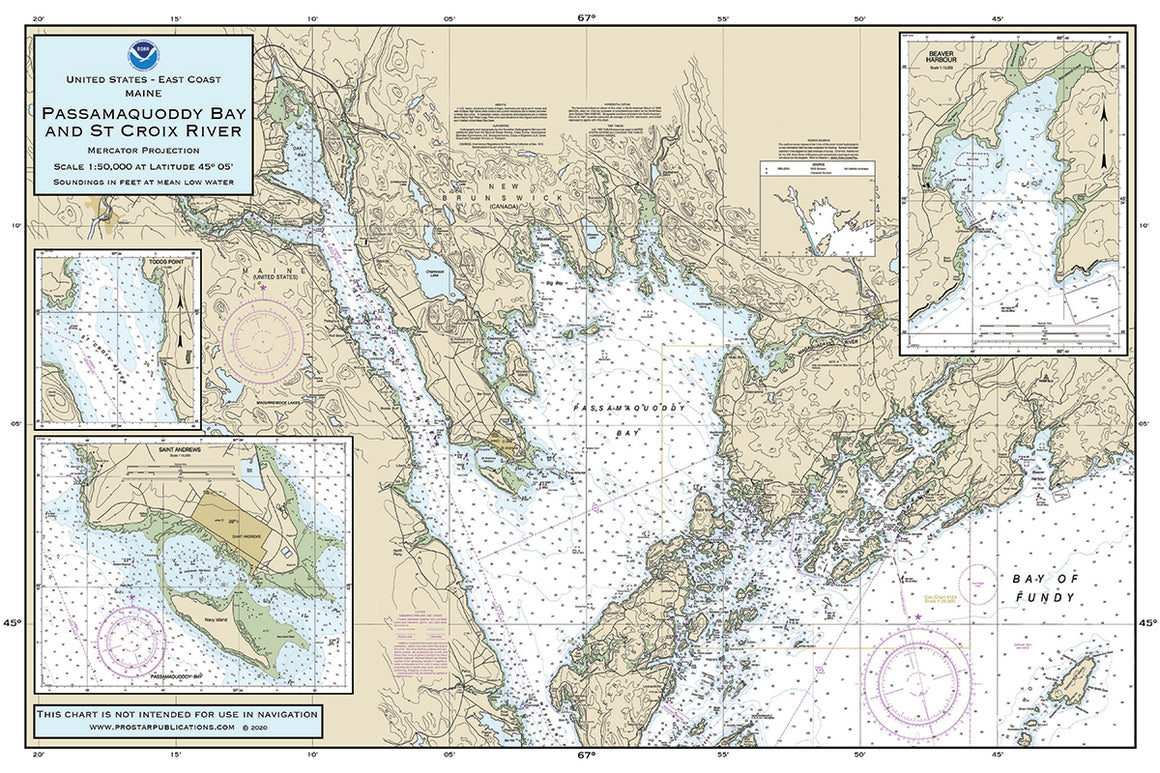 Nautical Placemat: Passamaquoddy Bay & St.Croix River
