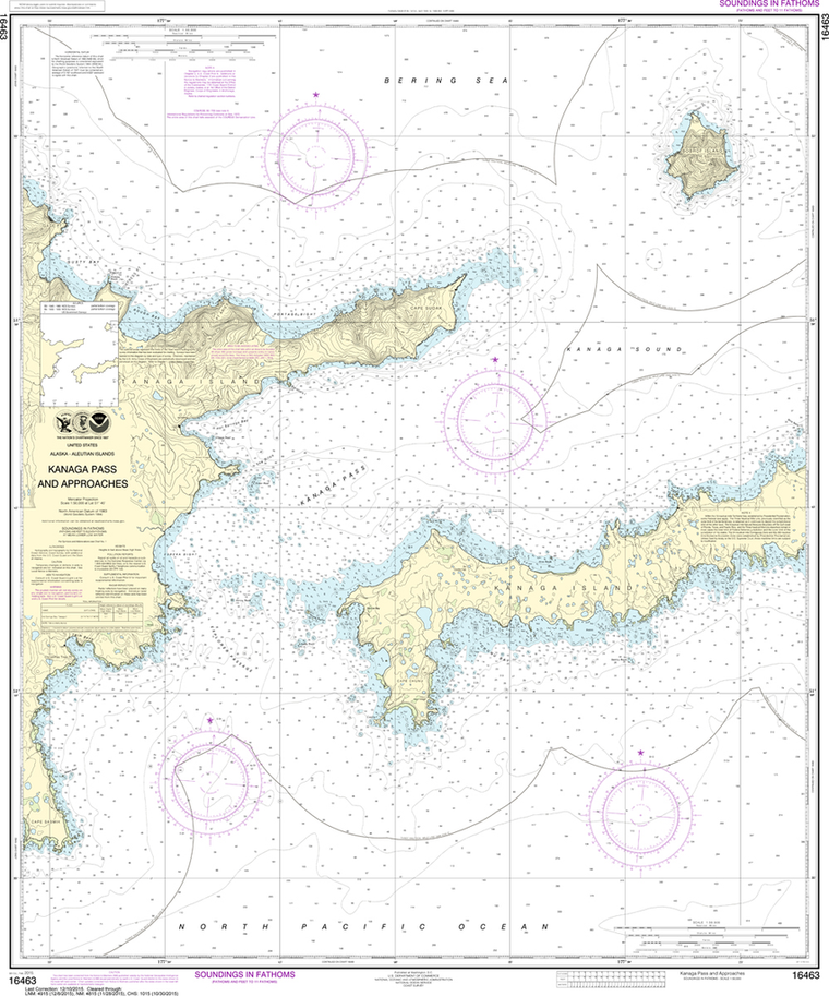 NOAA Chart 16463: Kanaga Pass and Approaches