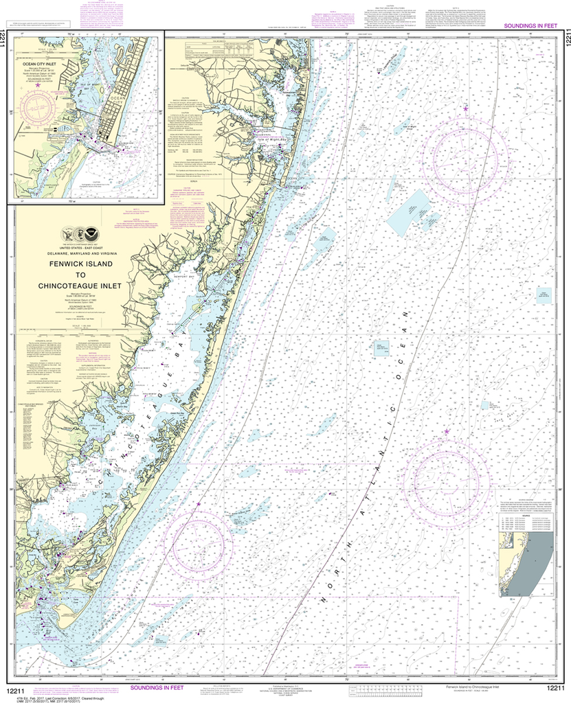 NOAA Chart 12211: Fenwick Island to Chincoteague Inlet, Ocean City Inlet