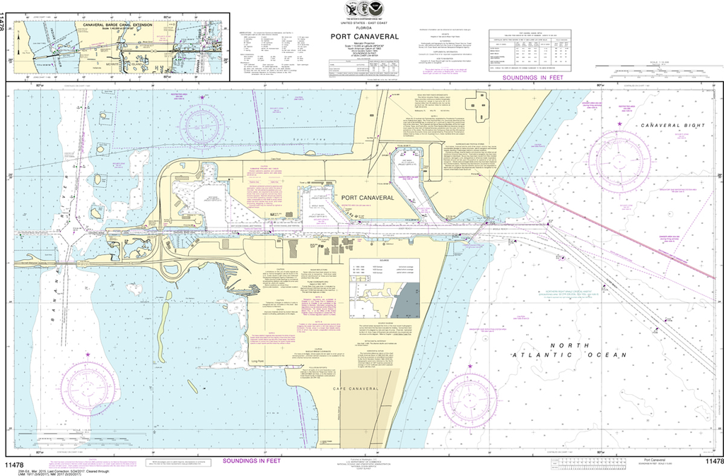 NOAA Chart 11478: Port Canaveral, Canaveral Barge Canal Extension