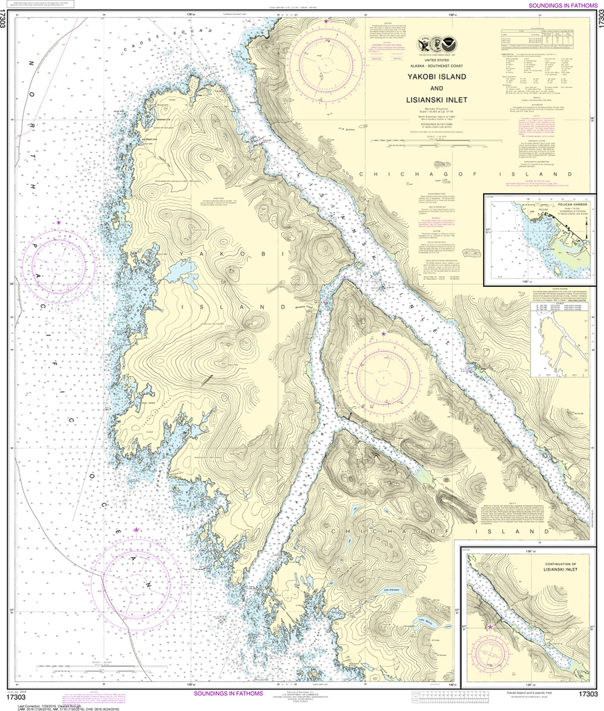 NOAA Chart 17303: Yakobi Island and Lisianski Inlet, Pelican Harbor