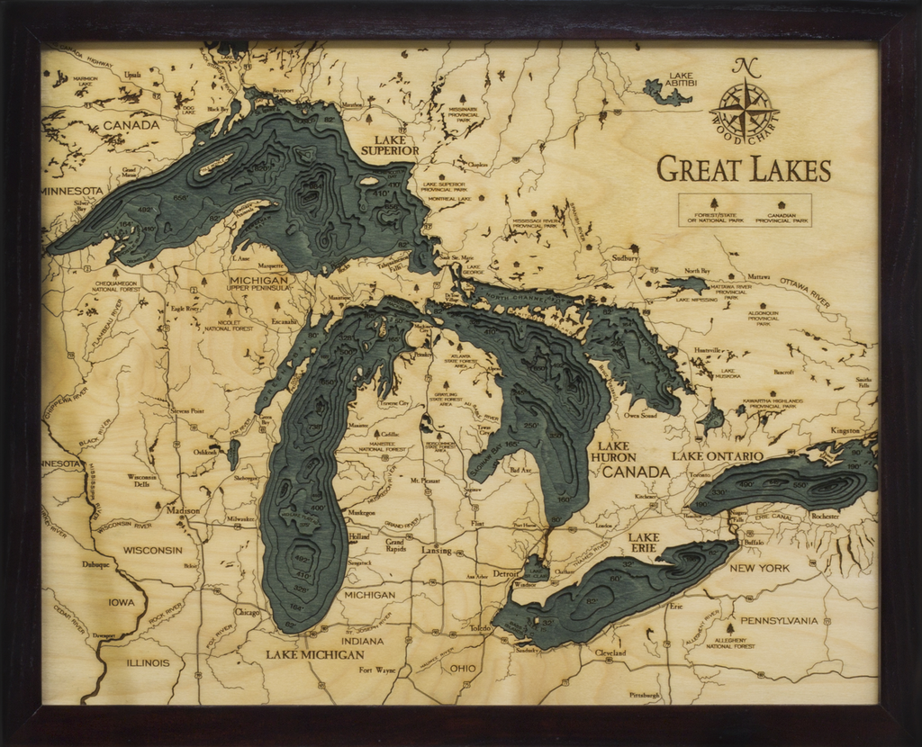 WoodChart of Great Lakes (Small)