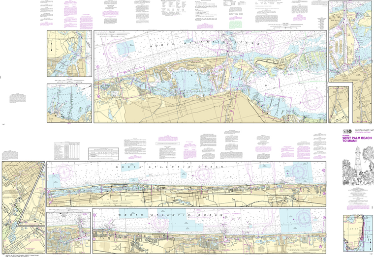 NOAA Chart 11467: Intracoastal Waterway - West Palm Beach to Miami