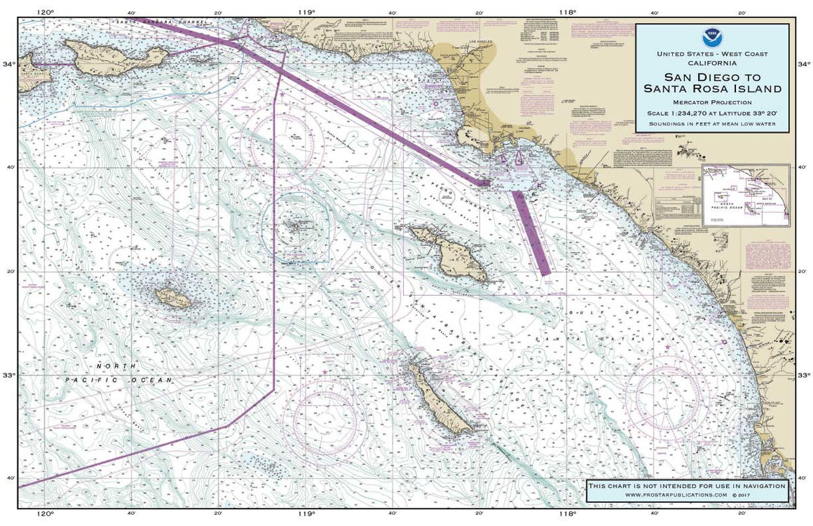 Nautical Placemat: San Diego to Santa Rosa