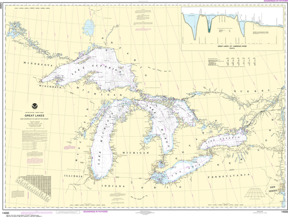 NOAA Chart 14500: Great Lakes - Lake Champlain to Lake of the Woods