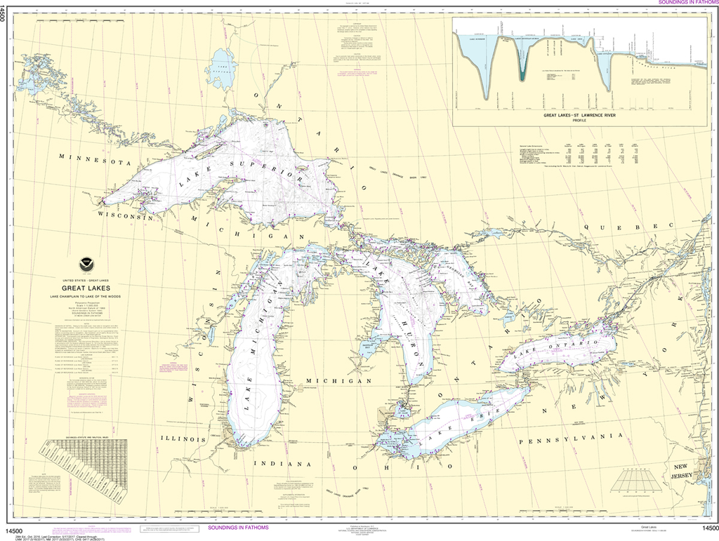 NOAA Chart 14500: Great Lakes - Lake Champlain to Lake of the Woods