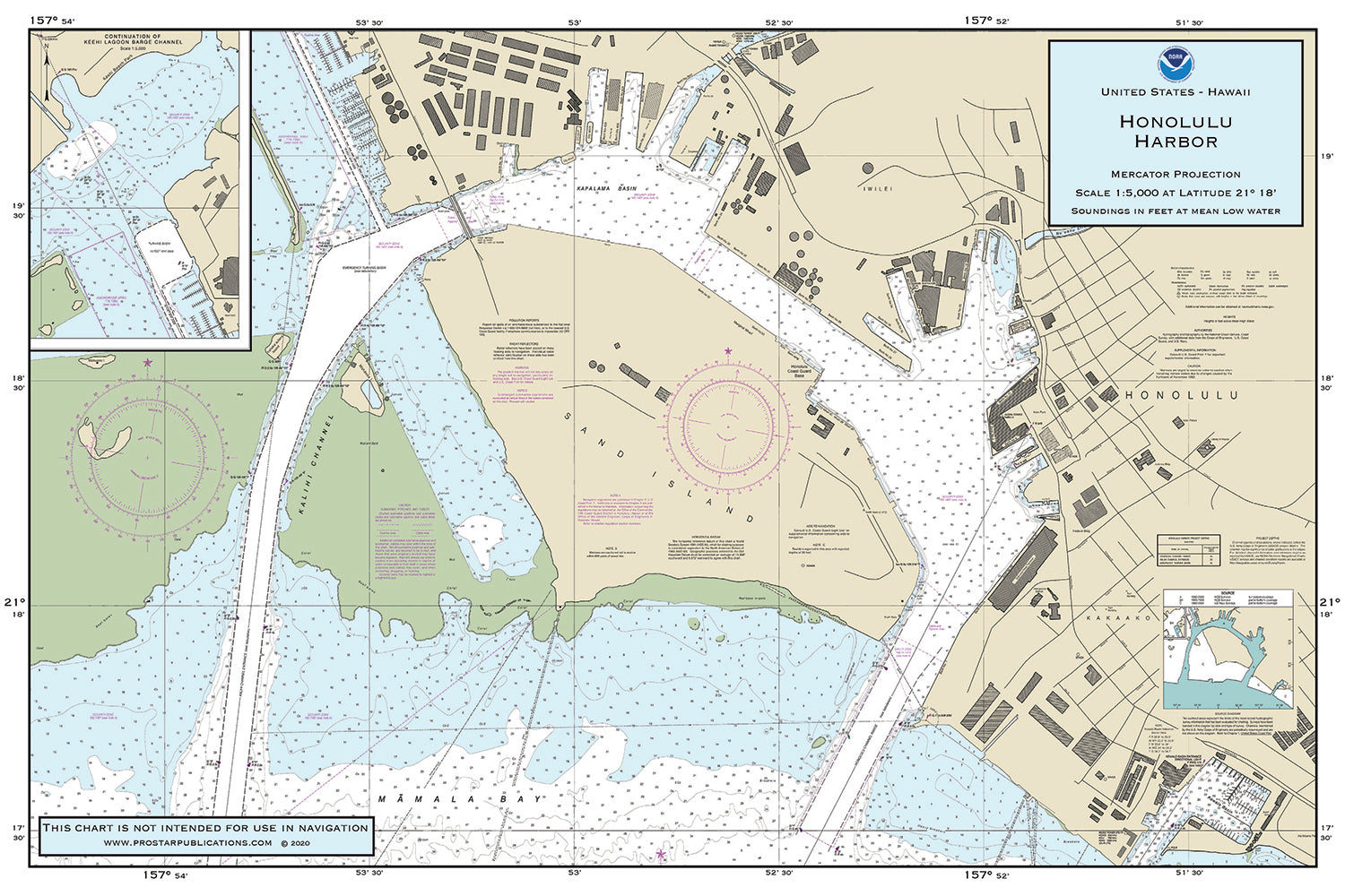 Nautical Placemat: Honolulu Harbor