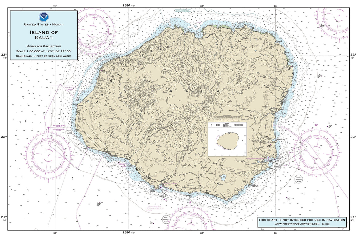 Nautical Placemat: Island of Kauai