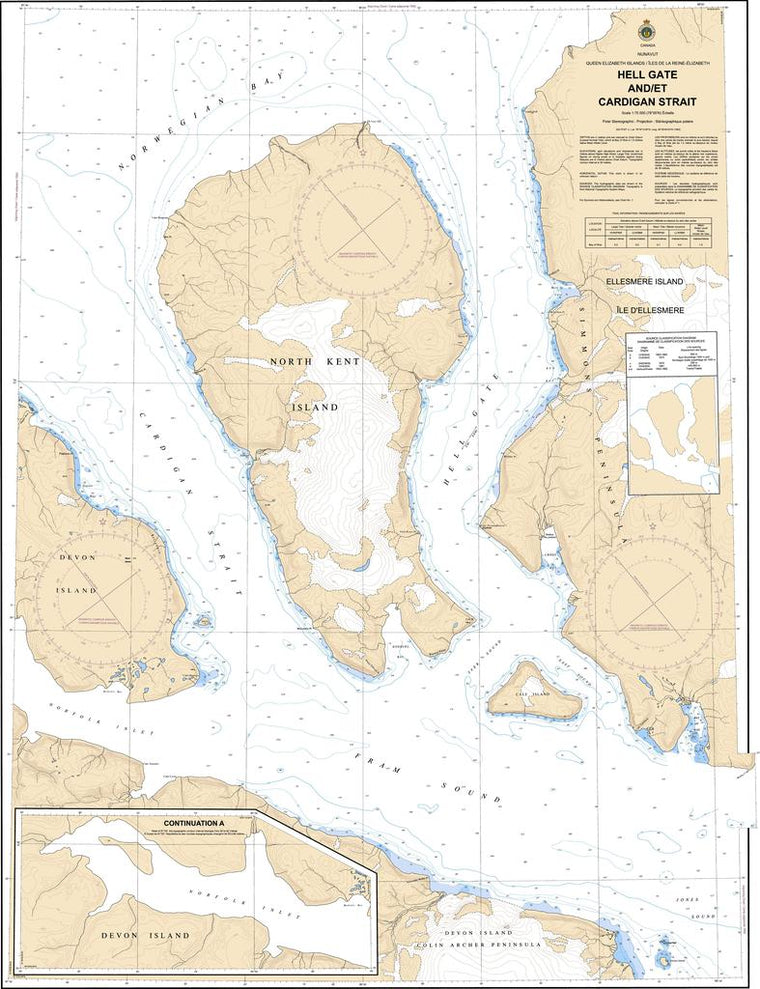 CHS Chart 7930: Hell Gate and/et Cardigan Strait