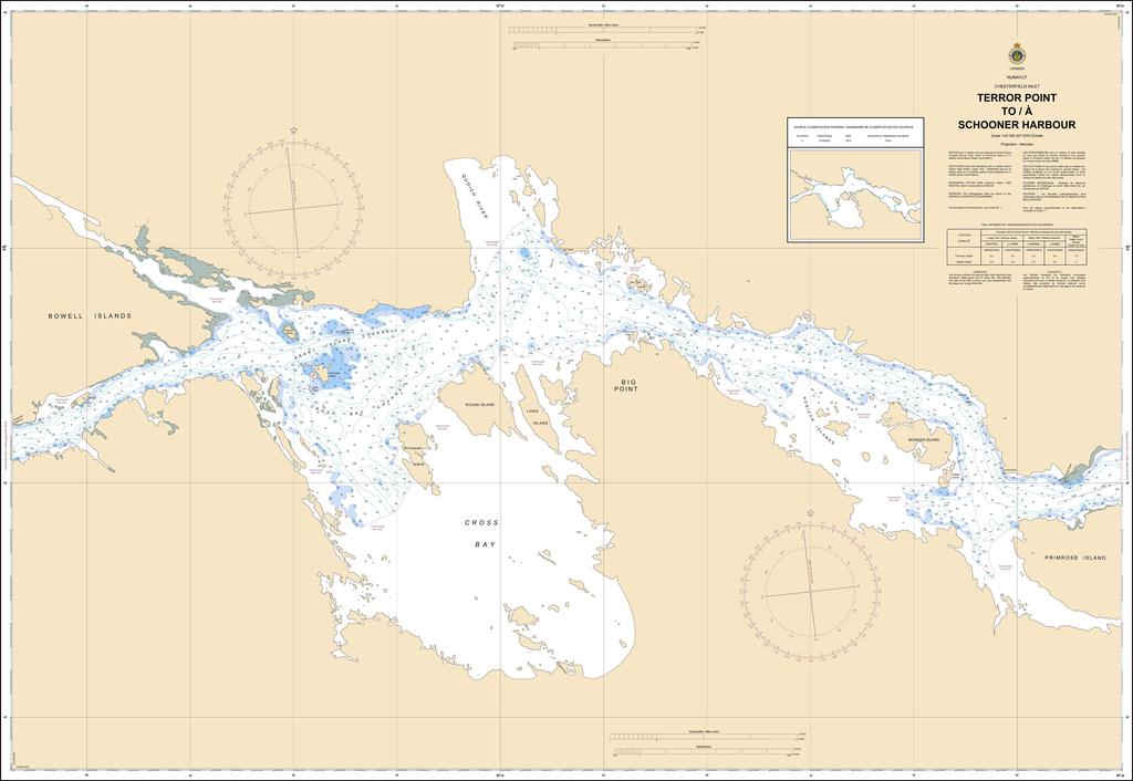 CHS Chart 5624: Terror Point to/à Schooner Harbour