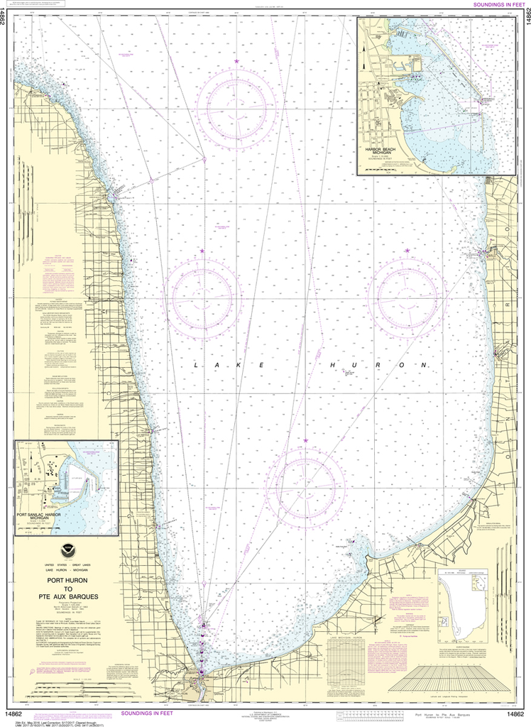 NOAA Chart 14862: Port Huron to Pointe aux Barques, Port Sanilac, Harbor Beach