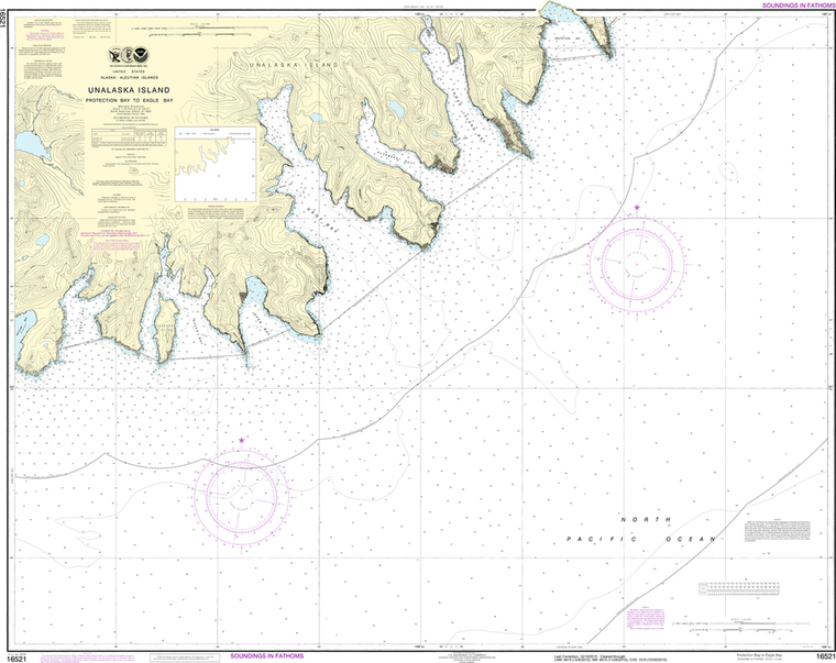 NOAA Chart 16521: Unalaska Island - Protection Bay to Eagle Bay