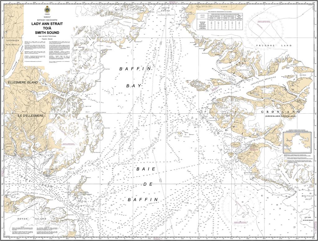 CHS Chart 7302: Lady Ann Strait to/à Smith Sound